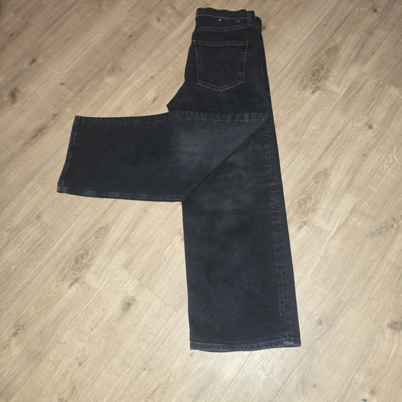 AGOLDE Ren Womens Wide Leg Hush Black High Rise Ankle Denim Jean Size 30 Organic - Picture 11 of 14